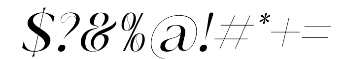 Deraga Italic Font OTHER CHARS