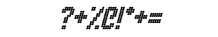 Digital Dot Roadsign Italic Font OTHER CHARS