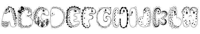 Dino Cute Font UPPERCASE