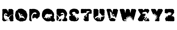 Dinosaur Silhouette Font UPPERCASE