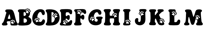 Dog Cat Retro Paw Font UPPERCASE