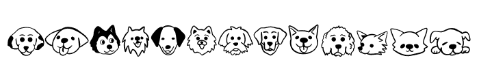 Dog Face Doodle Font UPPERCASE