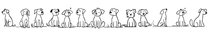 Dog Line Art Font UPPERCASE