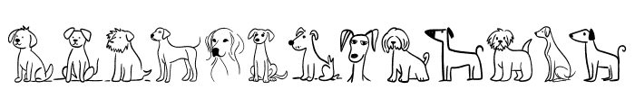 Dog Line Art Font UPPERCASE