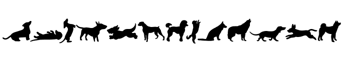 Dog Silhouettes Font UPPERCASE