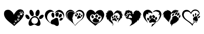 Dog paw heart Font OTHER CHARS