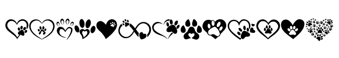 Dog paw heart Font UPPERCASE