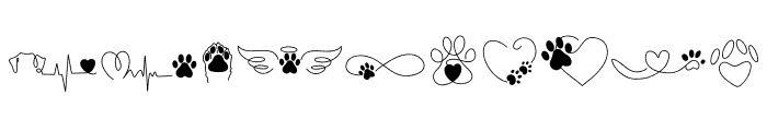 Dog tattoo doodle Font OTHER CHARS