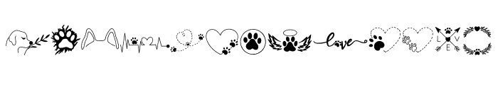 Dog tattoo doodle Font UPPERCASE