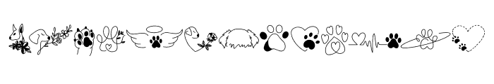 Dog tattoo doodle FONT
