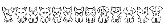 Dogs and Cats Font UPPERCASE