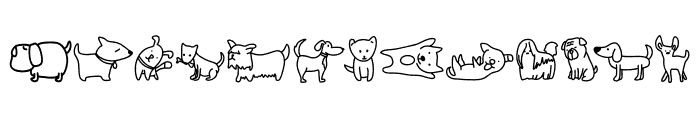 Dogs doodle Font UPPERCASE