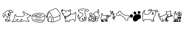 Dogs doodle Font UPPERCASE