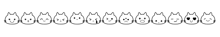 Doodle Cat face Font UPPERCASE