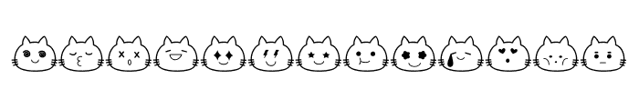 Doodle Cat face Font UPPERCASE