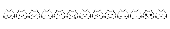 Doodle Cat face Font LOWERCASE