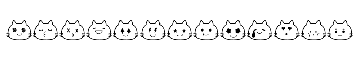 Doodle Cat face Font LOWERCASE