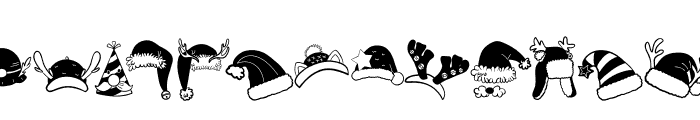 Doodle Christmas Hat Font UPPERCASE