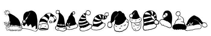 Doodle Christmas Hat Font UPPERCASE