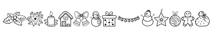 Doodle Christmas Font UPPERCASE