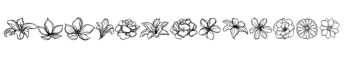 Doodle Flower Font UPPERCASE