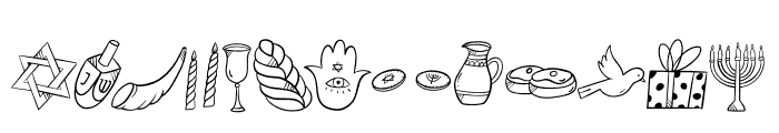 Doodle Hanukkah Font UPPERCASE