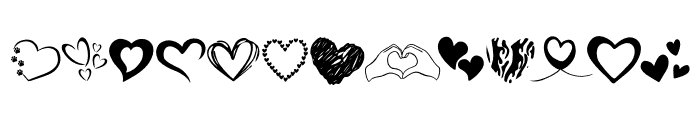 Doodle Heart Font UPPERCASE