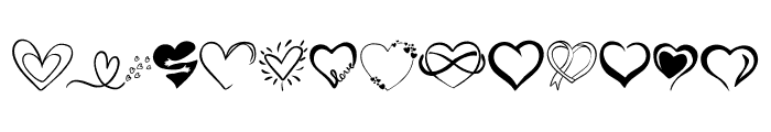 Doodle Heart Font UPPERCASE