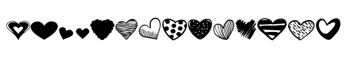 Doodle Love Heart Font UPPERCASE