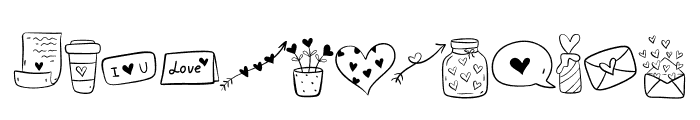 Doodle Love Font UPPERCASE