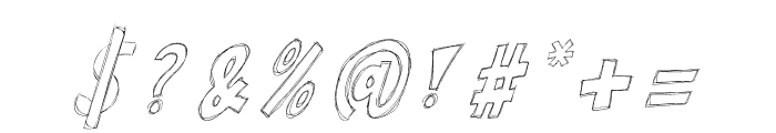 Doodle Sketch Italic Font OTHER CHARS