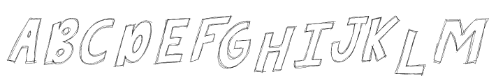 Doodle Sketch Italic Font UPPERCASE