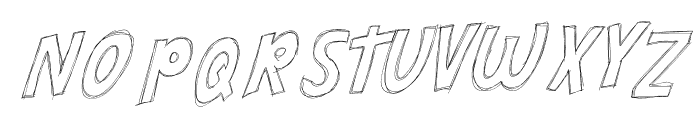 Doodle Sketch Italic Font UPPERCASE