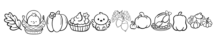 Doodle Thanksgiving Font OTHER CHARS