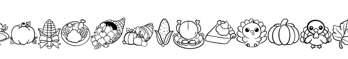 Doodle Thanksgiving Font UPPERCASE