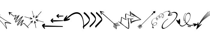 Doodle arrows Font UPPERCASE