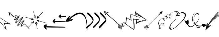 Doodle arrows Font LOWERCASE