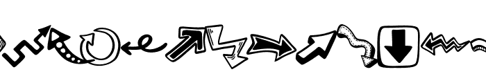 Doodle cute arrow Font LOWERCASE