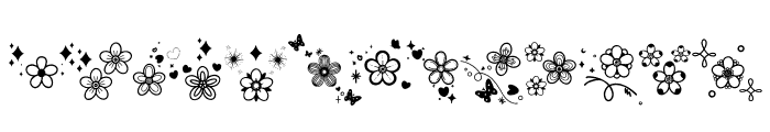 Doodle flowers Font UPPERCASE