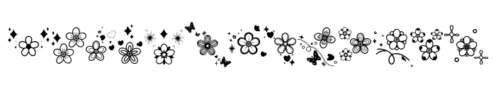 Doodle flowers Font LOWERCASE