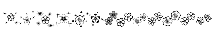 Doodle flowers Font LOWERCASE