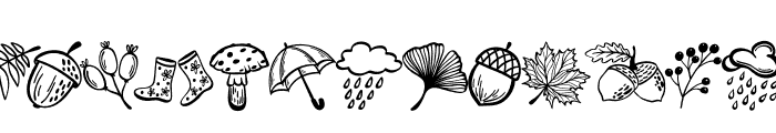 Doodle season autumn Font LOWERCASE