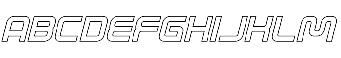 EMOTIQ Outline Slant Font UPPERCASE