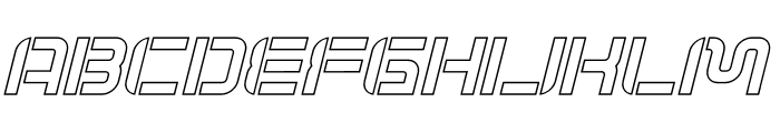 EMOTIQ Stencil Outline Slant Font UPPERCASE
