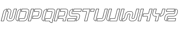 EMOTIQ Stencil Outline Slant Font UPPERCASE