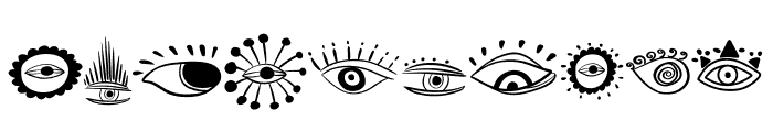 EVIL EYE Doodle Font OTHER CHARS