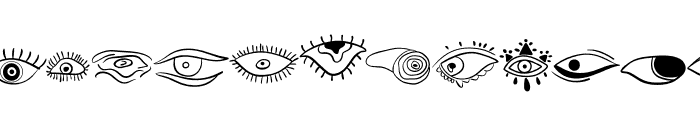 EVIL EYE Doodle Font UPPERCASE