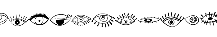 EVIL EYE Doodle Font UPPERCASE