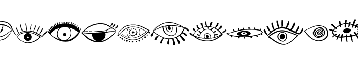 EVIL EYE Doodle Font LOWERCASE