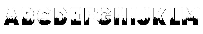 Earth Day Forest Silhouette Fon Font UPPERCASE